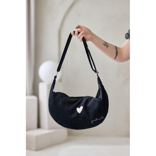 Olkalaukku Sydän - Musta