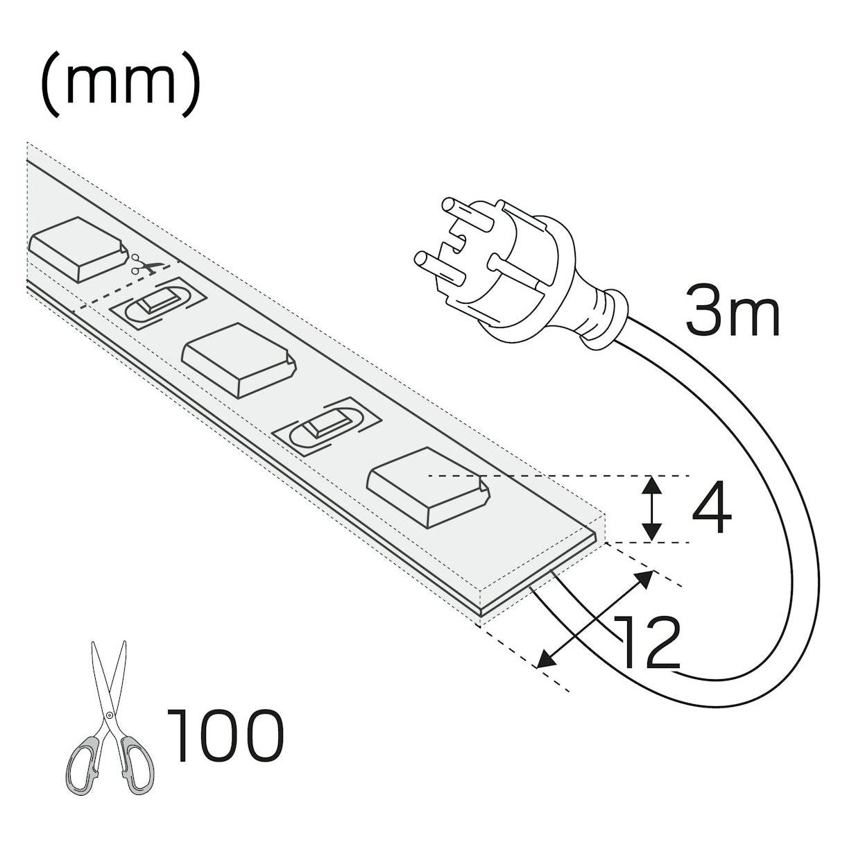 VALOPROF./-NAUHA LEDSTRIP 230V IP65 700lm/m 7W/m 4000K 10m