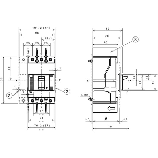 KOMPAKTIKATKAISIJA ABB XT1B 160 TMD 16-450 3P F F