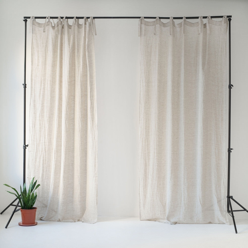 Pellavaverho (tankoon sidottavat) - Luonnonvärinen - 2 kpl Setti - Linen Tales