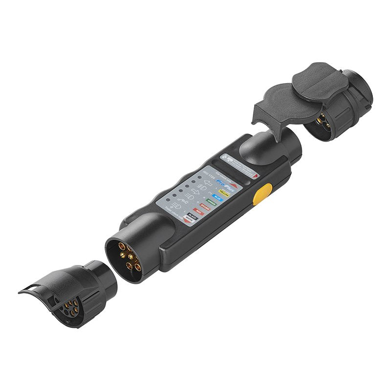Pistoketesteri 7-napainen 12V sarja 2 adapterilla | 343524 | 8718546652097 | Kotikauppa | Pistokkeet ja kaapelit