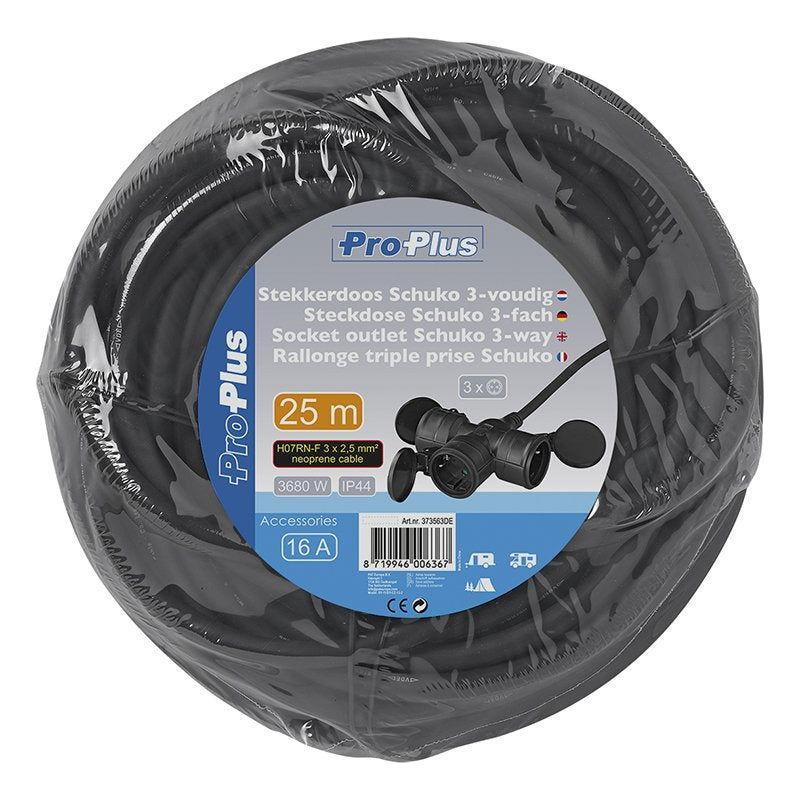 Pistorasian jatkojohto Schuko 3-osainen 25m 3x2,5mm² - Kotikauppa