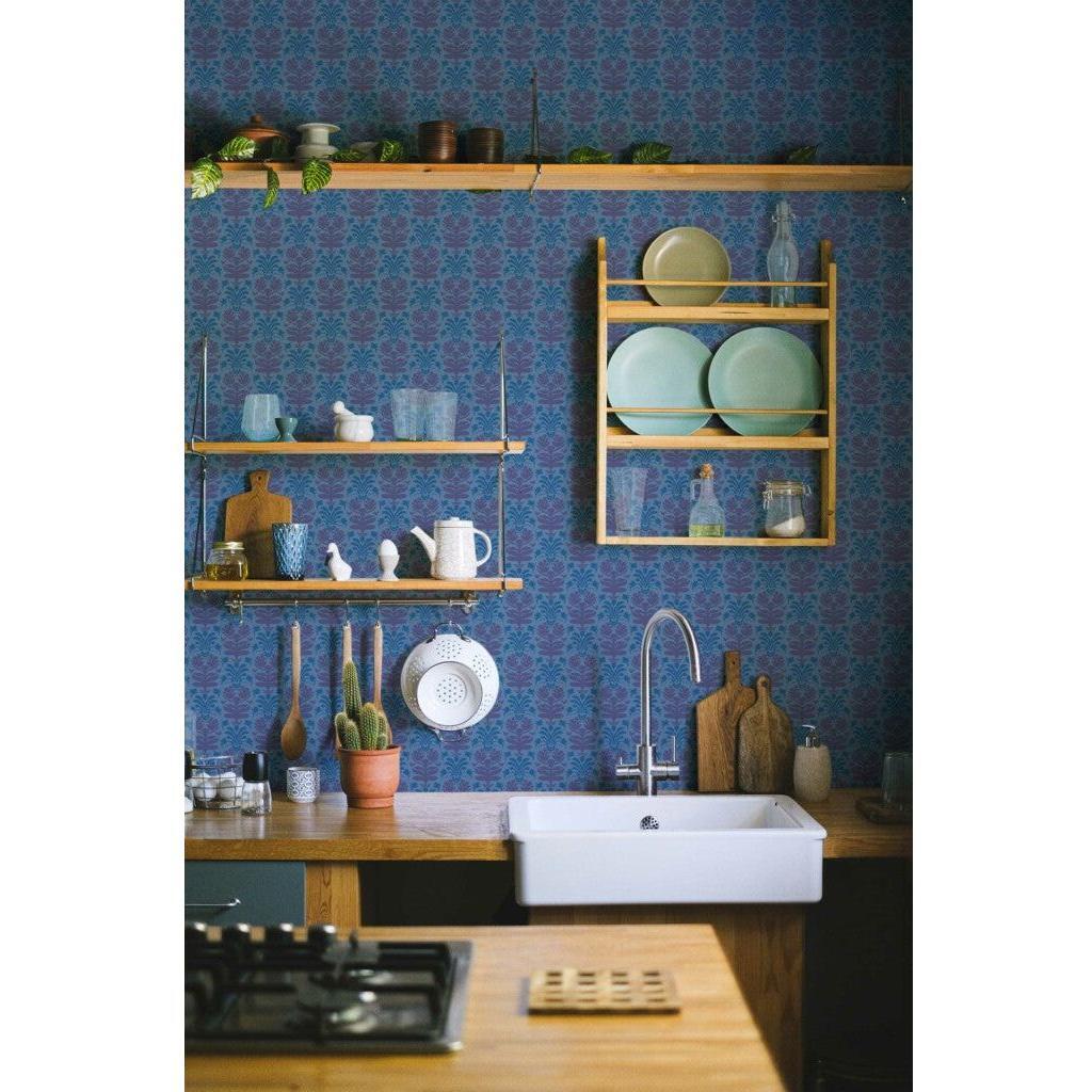 Powder Blue Damask (itseliimautuva) - Kotikauppa