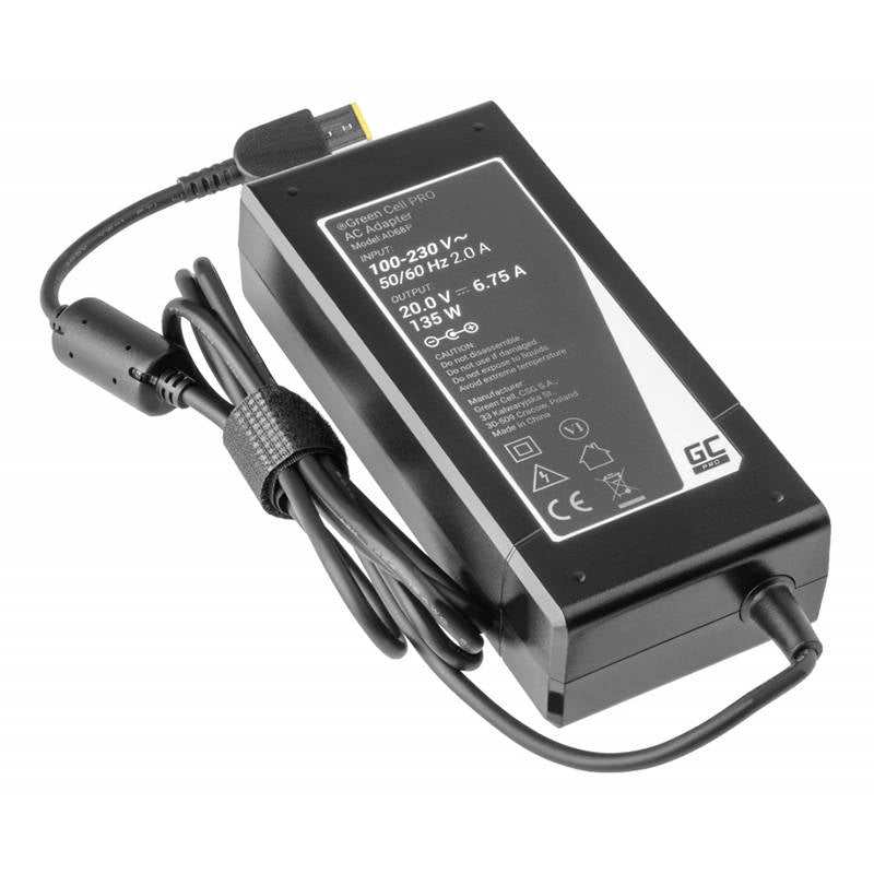 Power supply Green Cell PRO 20V 6.75A 135W for Lenovo IdeaPad Gaming L340-15 L340-17 15ARH05 15IMH05 Legion Y520 Y530 Y730 - Kotikauppa