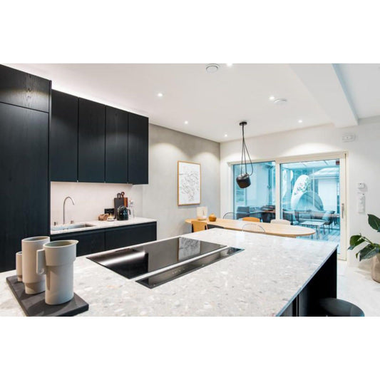 LED-alasvalo Airam Compact Ø80x39 mm IP44 5W/840 himmennettävä suunnattava satiini nikkeli