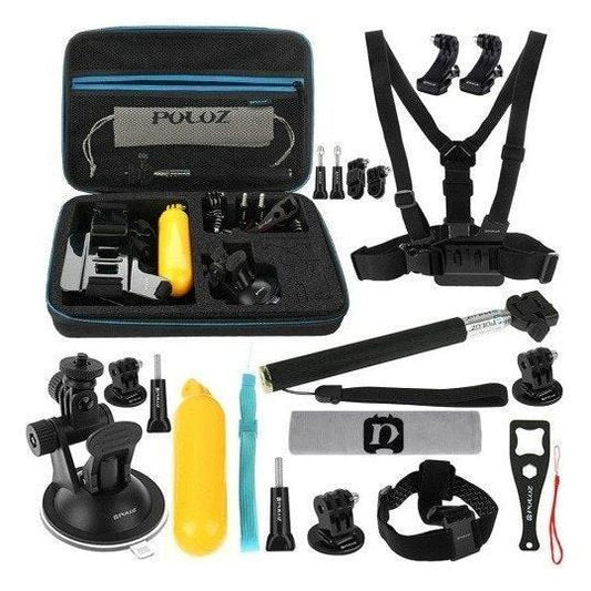Puluz 20 in 1 Accessories Ultimate Combo Kits for sports cameras PKT11 - Kotikauppa