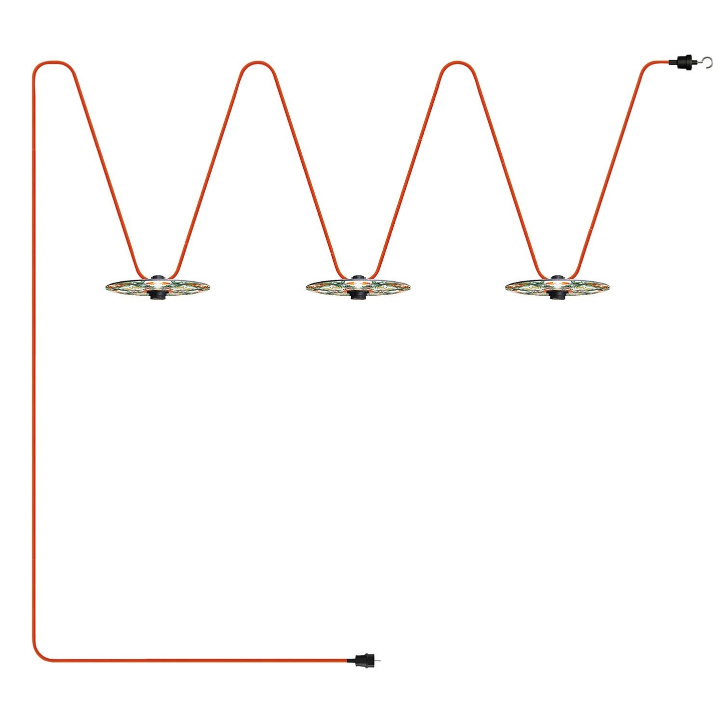 Lumet System ulkovalosarja 3:lla lampulla ja 10 m kangaskaapelilla (E27, useita värejä)
