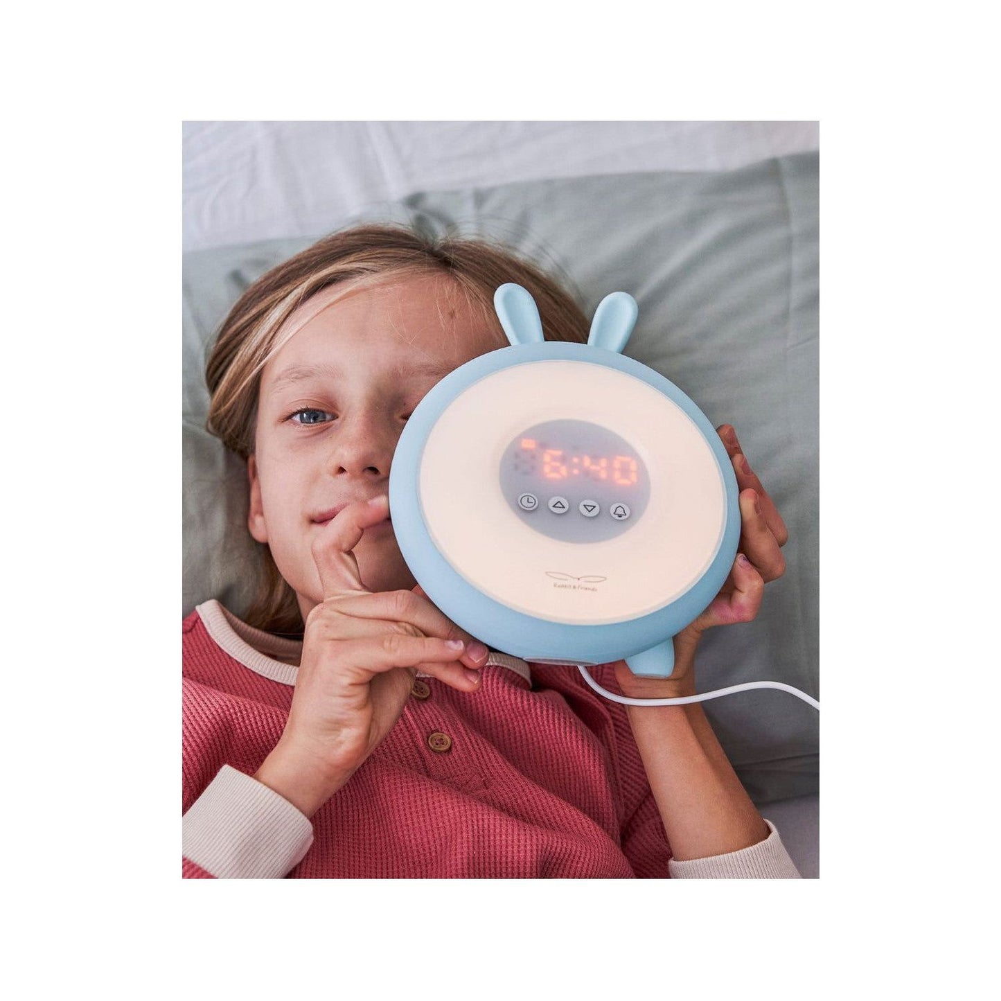 Rabbit Lamp with Alarm Clock – Blue - Kotikauppa