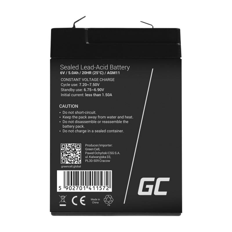 Rechargeable battery AGM 6V 5Ah Maintenancefree for UPS ALARM - Kotikauppa