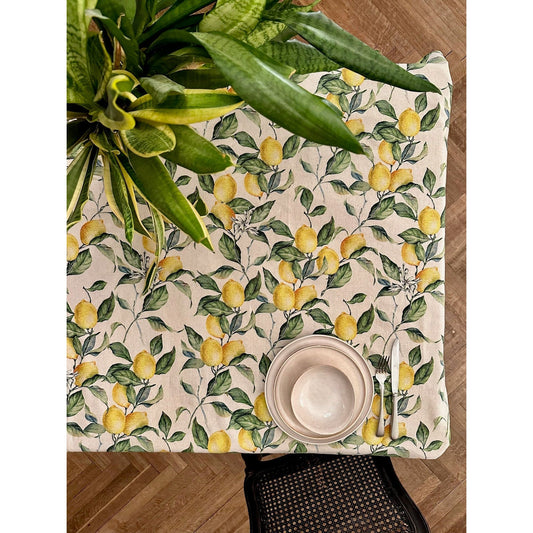 Rectangular Tablecloth - Lemon Linen - Kotikauppa
