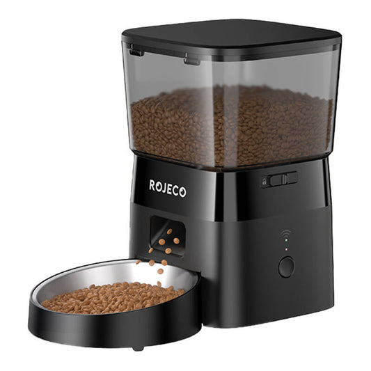 Rojeco 2L Automatic Pet Feeder WiFi Version (Black) - Kotikauppa
