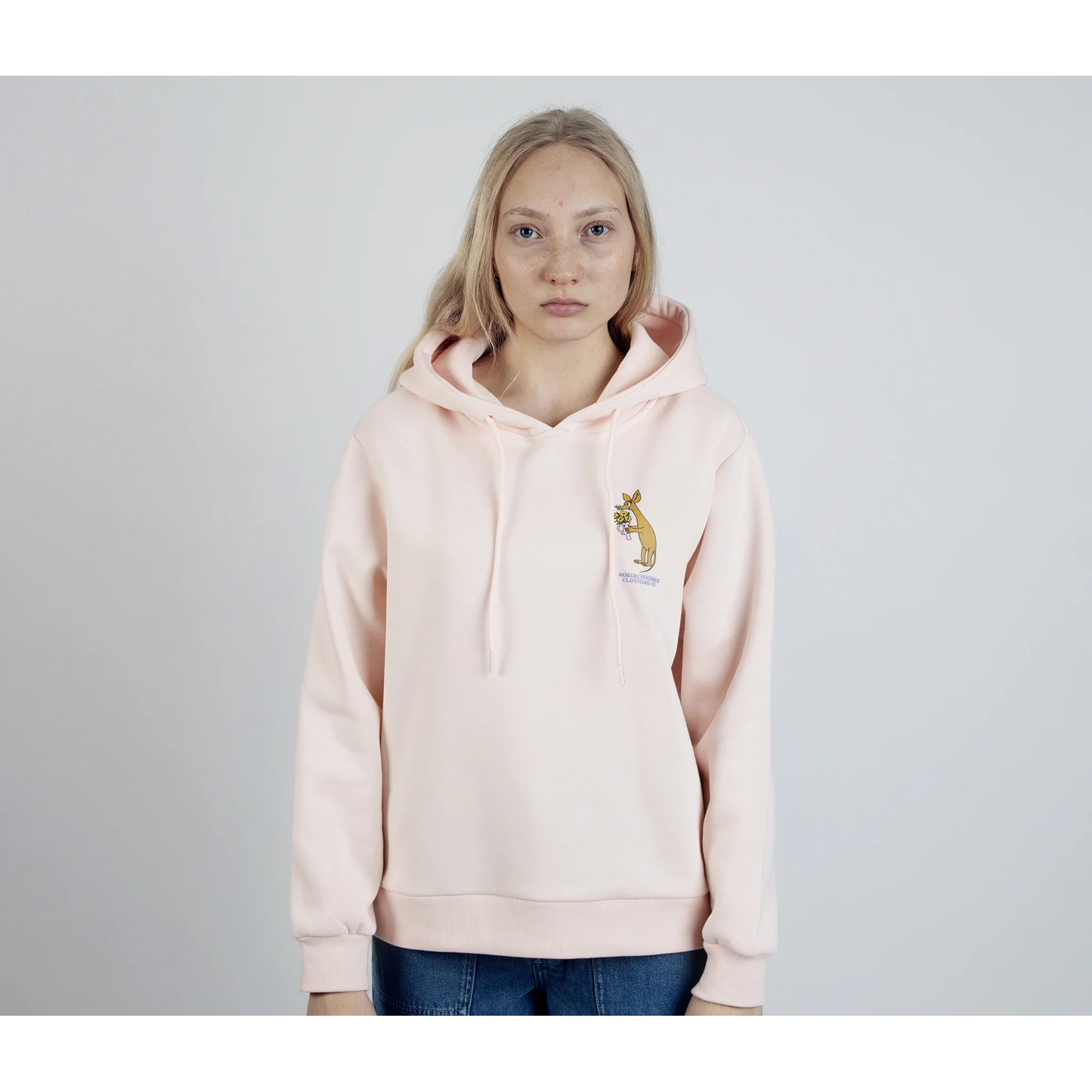 Sniff Flower Bouquet Hoodie Ladies - Light Pink