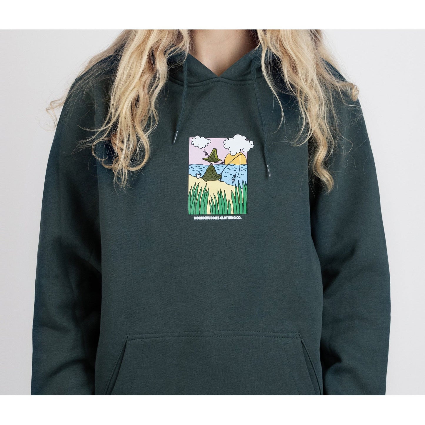Snufkin Fishing Hoodie Unisex - Dark Green