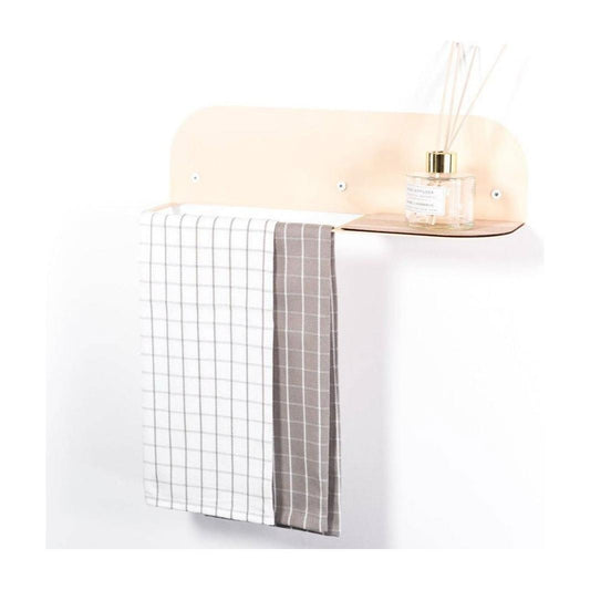 Steel & Wood Towel Rack - Beige - Kotikauppa
