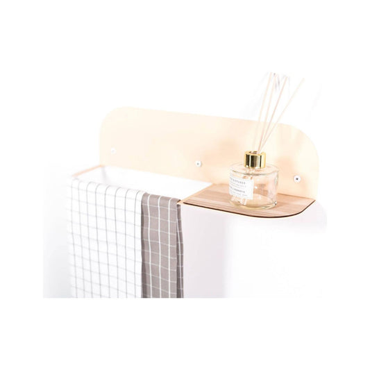 Steel & Wood Towel Rack - Beige - Kotikauppa