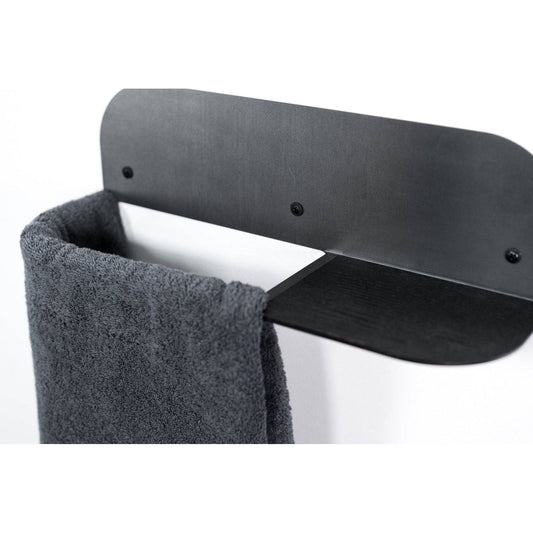 Steel & Wood Towel Rack - Waxed Steel - Kotikauppa