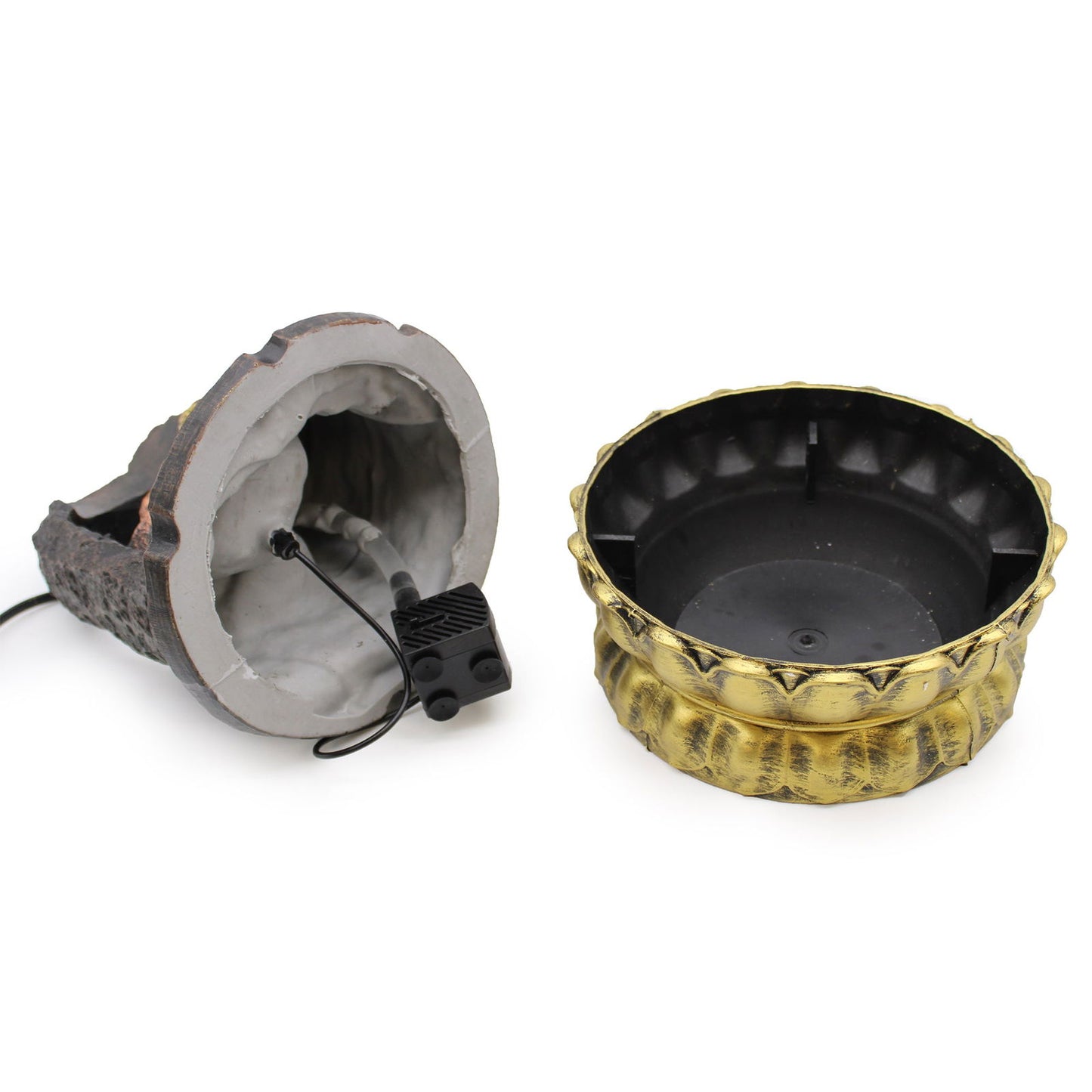 Suihkulähde -Kultainen meditoiva Buddha (30cm) - Kotikauppa