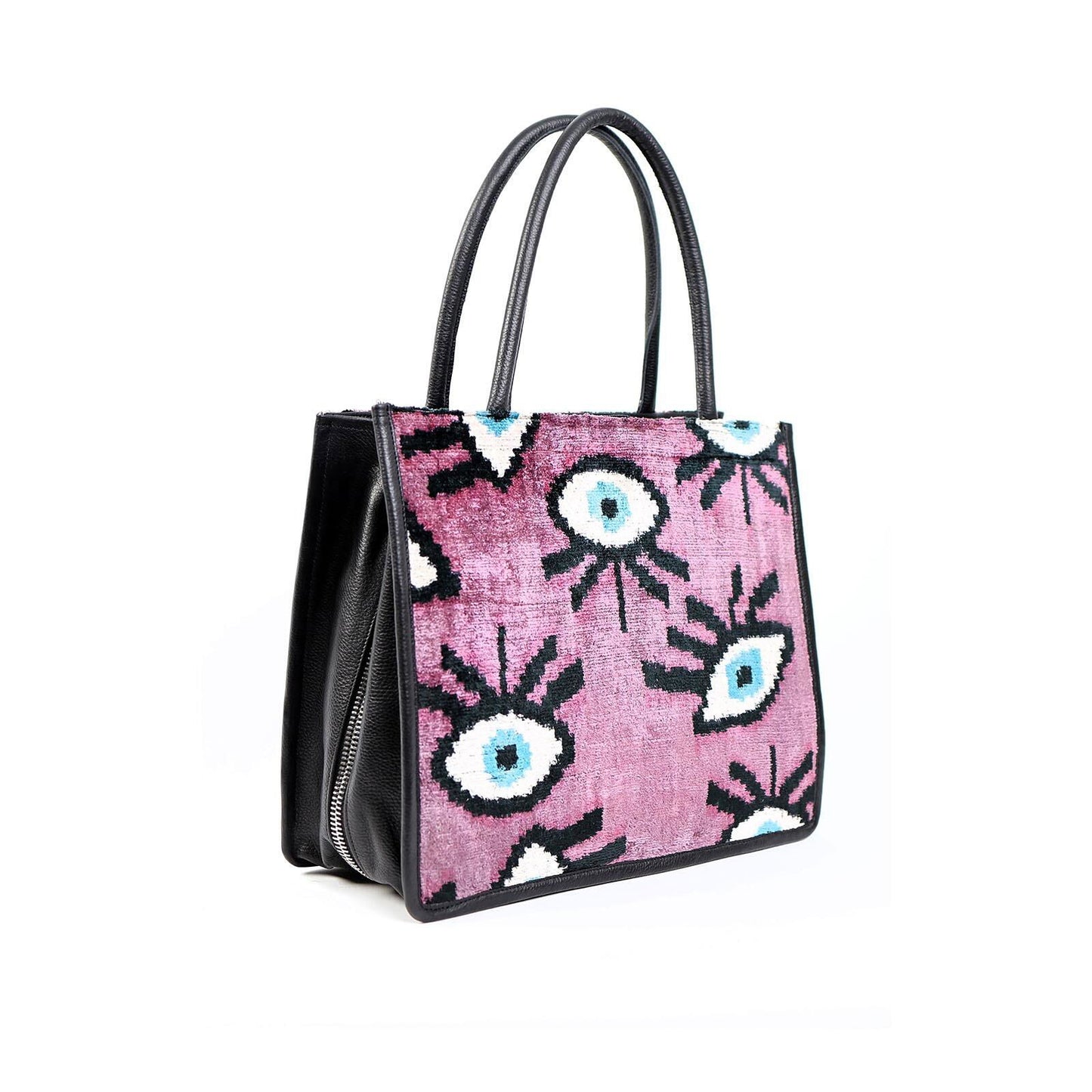 Suuri olkalaukku Bernadette (nahkaa ja silkkiä) - Kotikauppa