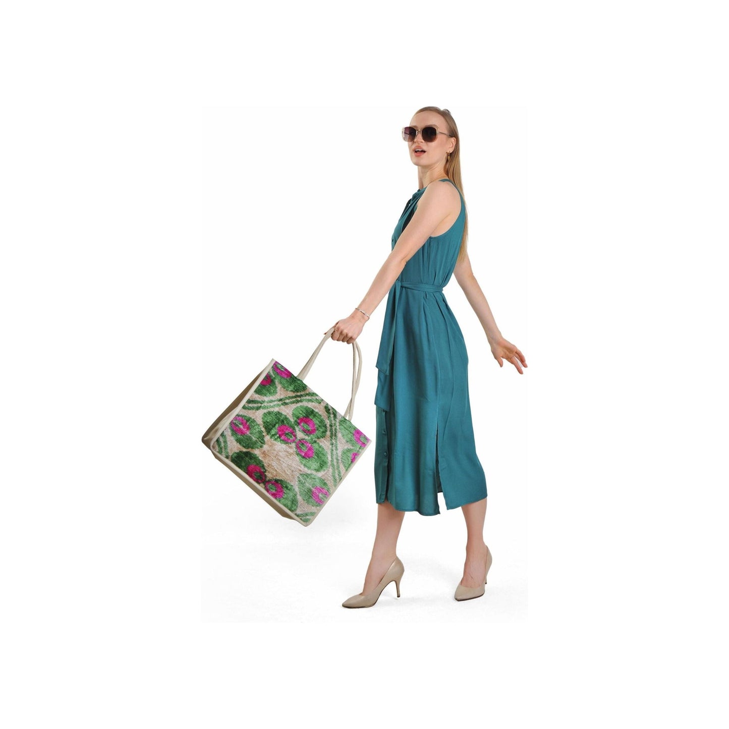 Suuri olkalaukku Gemma (nahkaa ja silkkiä) - Kotikauppa