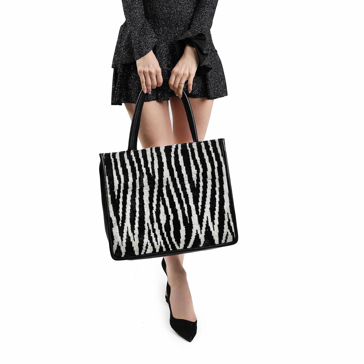 Suuri olkalaukku Gillian (nahkaa ja silkkiä) - Kotikauppa