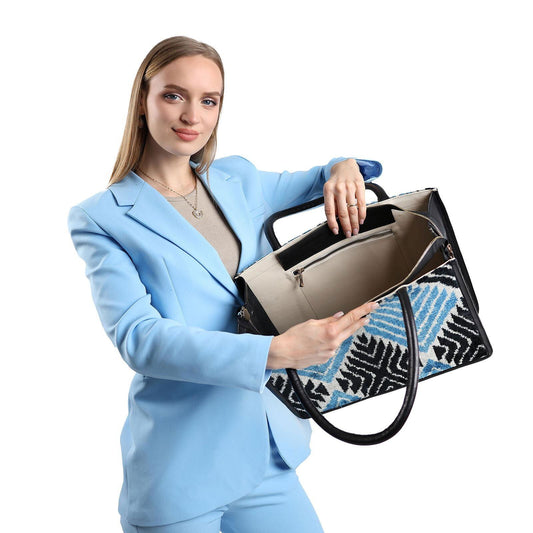 Suuri olkalaukku Lena (nahkaa ja silkkiä) - Kotikauppa