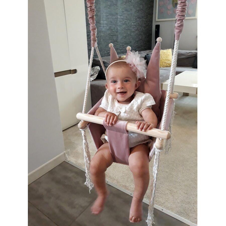 Swing with Crown Shaped Cushion - Dusty Pink - Kotikauppa