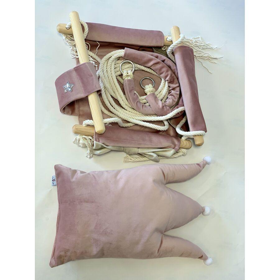 Swing with Crown Shaped Cushion - Dusty Pink - Kotikauppa