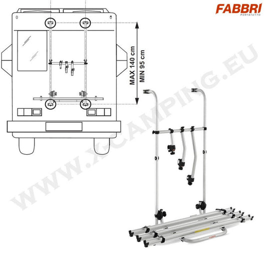 Takateline 3 pyörälle asuntoautoon - Bici OK CAMPER 95/140 - Kotikauppa