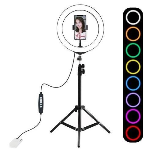Tripod Mount Puluz 1,1m + 26cm RGBW LED Ring Vlogging  PKT3044 - Kotikauppa