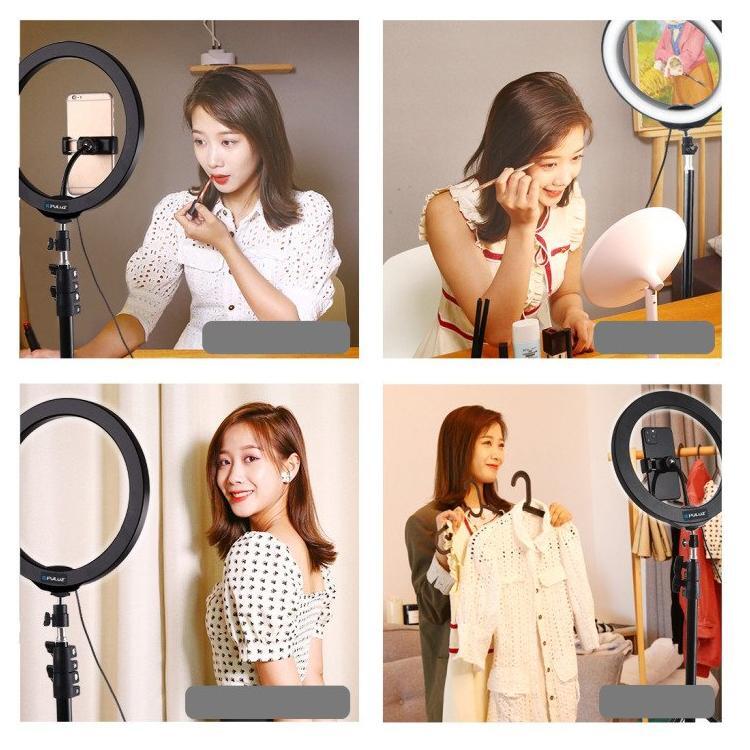 Tripod Mount Puluz 1,1m + 26cm RGBW LED Ring Vlogging  PKT3044 - Kotikauppa