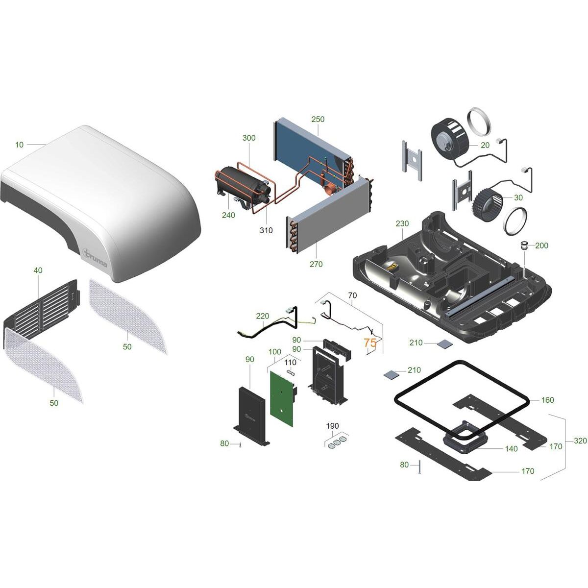 Truma ilman lämpötilan tunnistin Aventa Compact, Compact plus, Comfort, Eco
