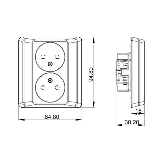 PISTORASIA UPPO OPAL 2N/16A/IP20 UPR MUSTA