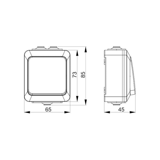 KYTKIN PINTA OPAL 6/16A/250V/IP44 PPR MUSTA