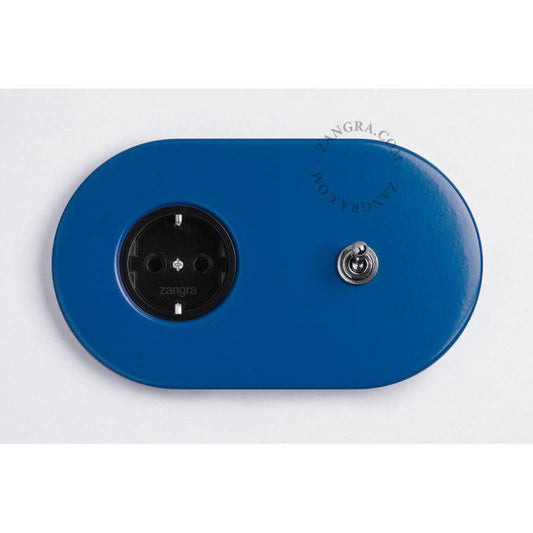 Uppoasennettava pistorasia kytkimellä IP20 (metallinen, musta keskiö) Useita värejä - Kotikauppa