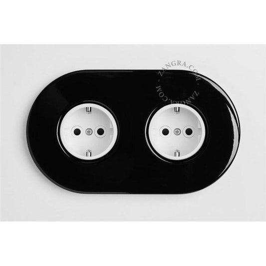 Uppoasennettava tuplapistorasia IP20 (metallinen, valkoinen keskiö) Useita värejä - Kotikauppa