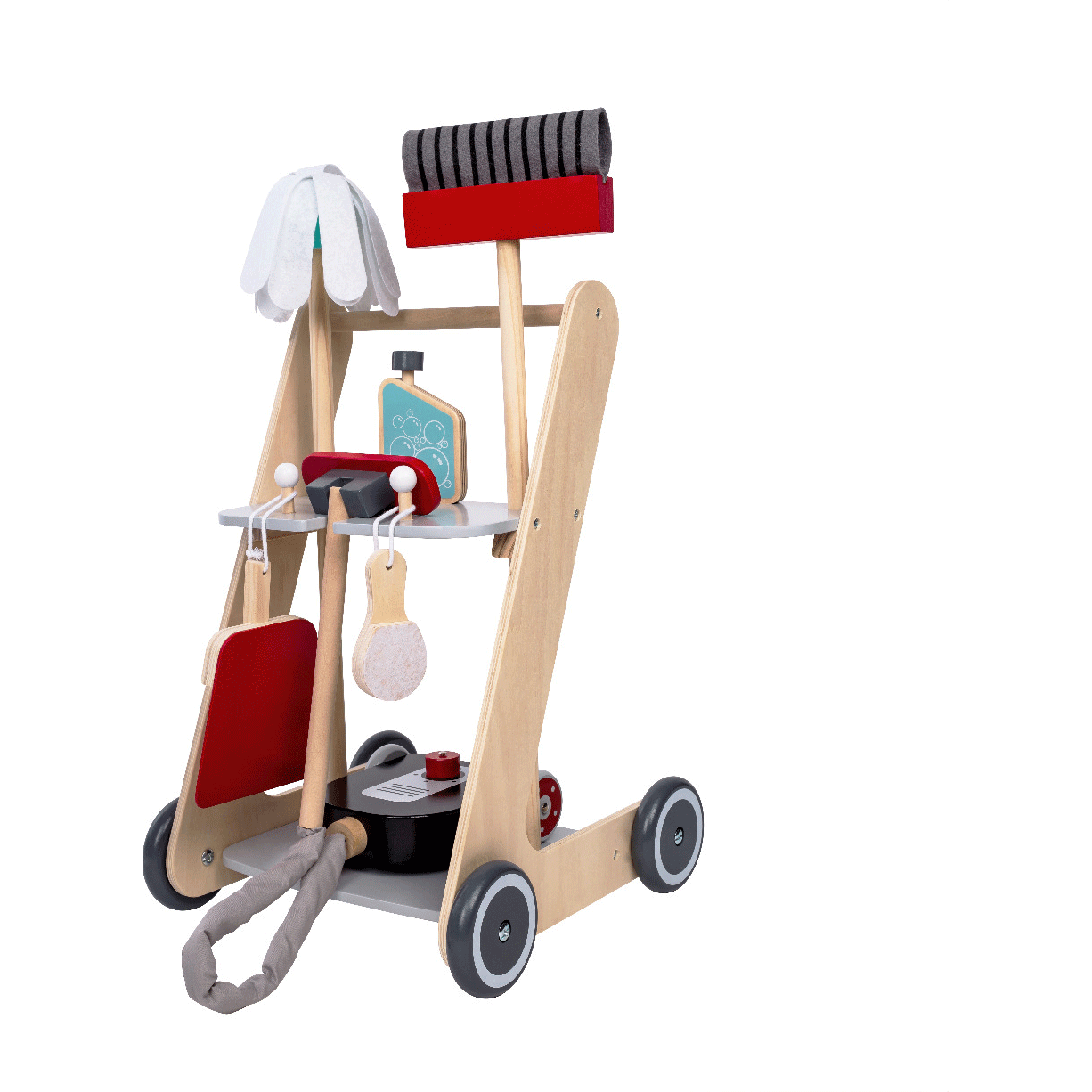 Wooden Cleaning Cart - Kotikauppa