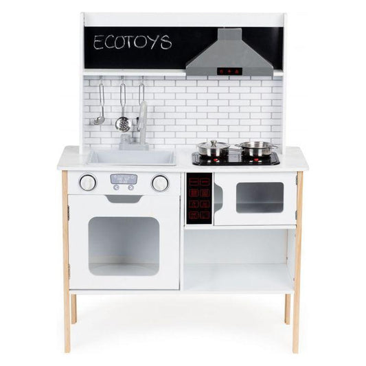 Wooden Play Kitchen with Sound and Light - Kotikauppa