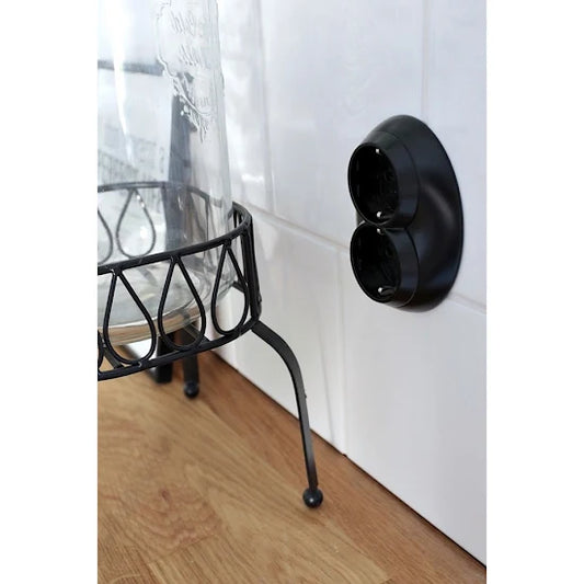 Renova 2-pistorasia maadoitettu musta-3606480661020