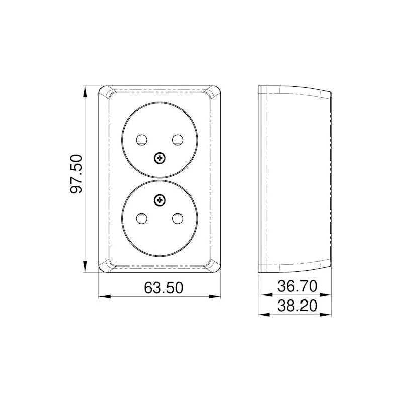 PISTORASIA PINTA OPAL 2N/16A/IP20 PPR MUSTA