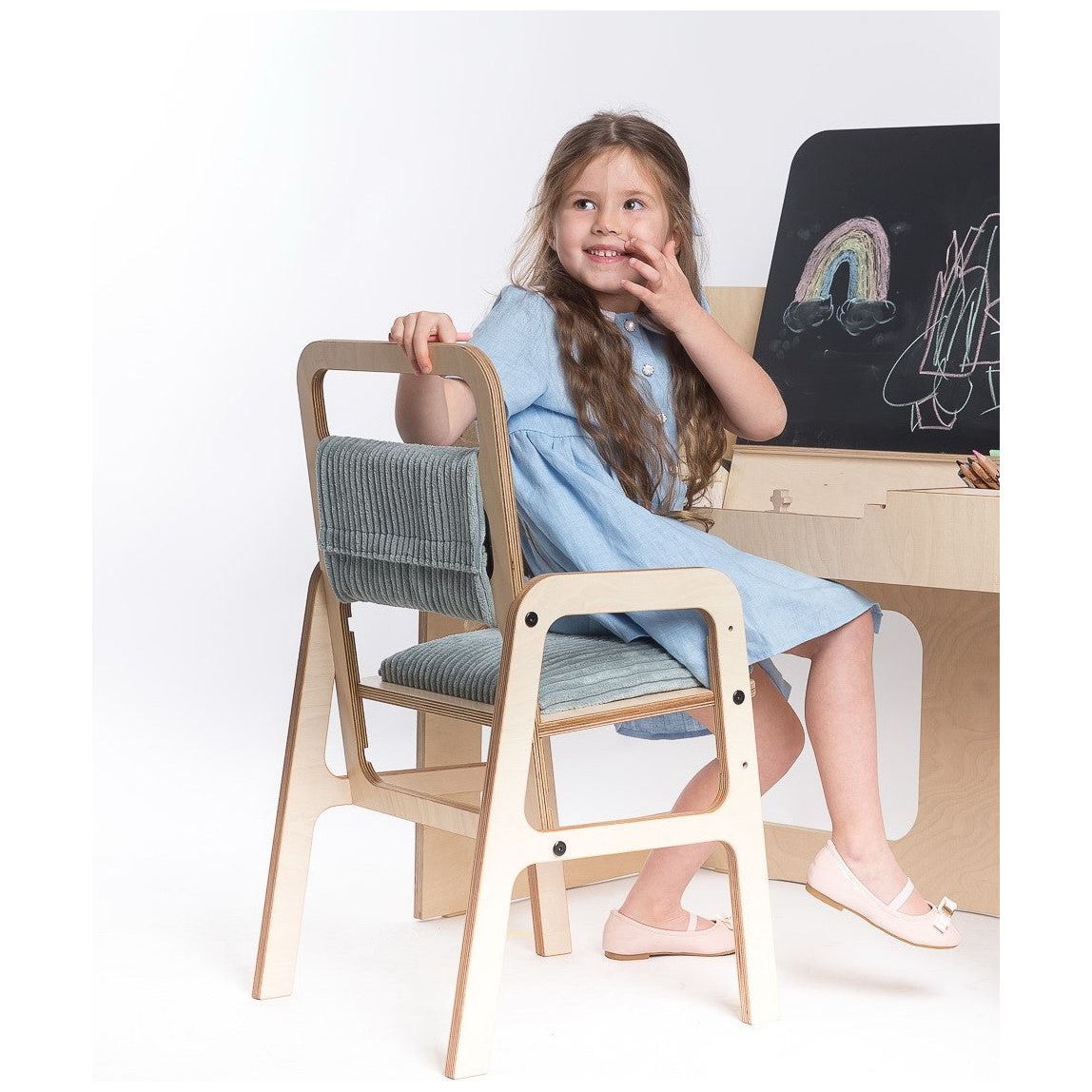 Adjustable Children Chair Luula - Mint Green