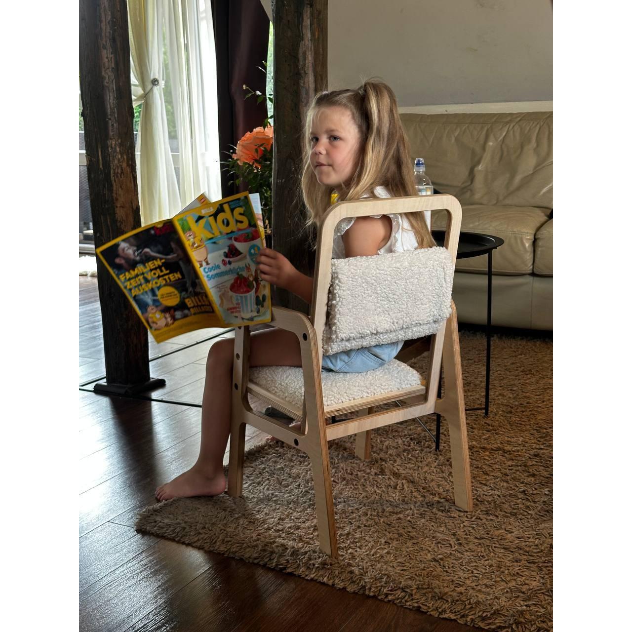 Adjustable Children Chair Luula - Vanilla Lamb