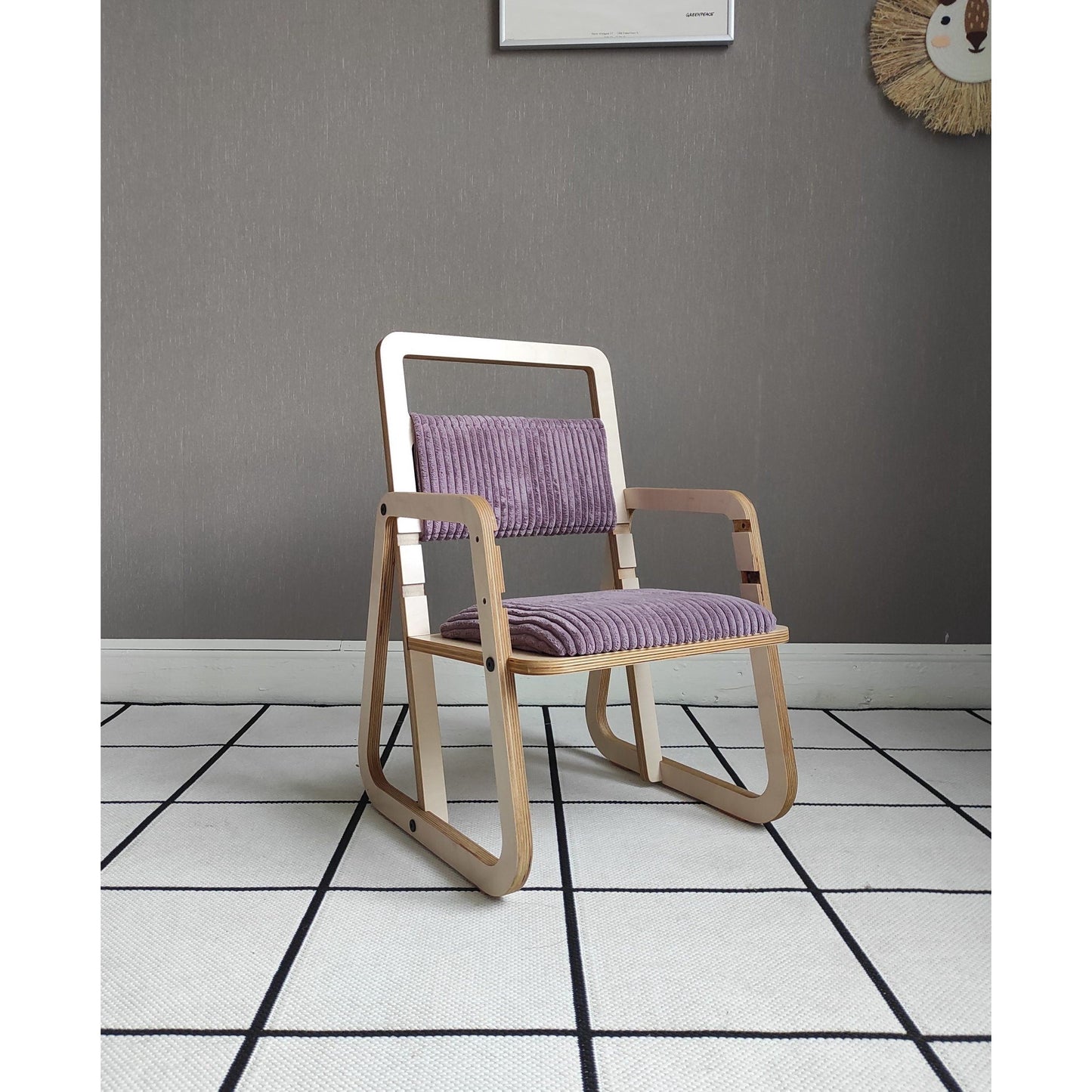 Adjustable Children Montessori Table and Chair Set Julle - Cannon Pink