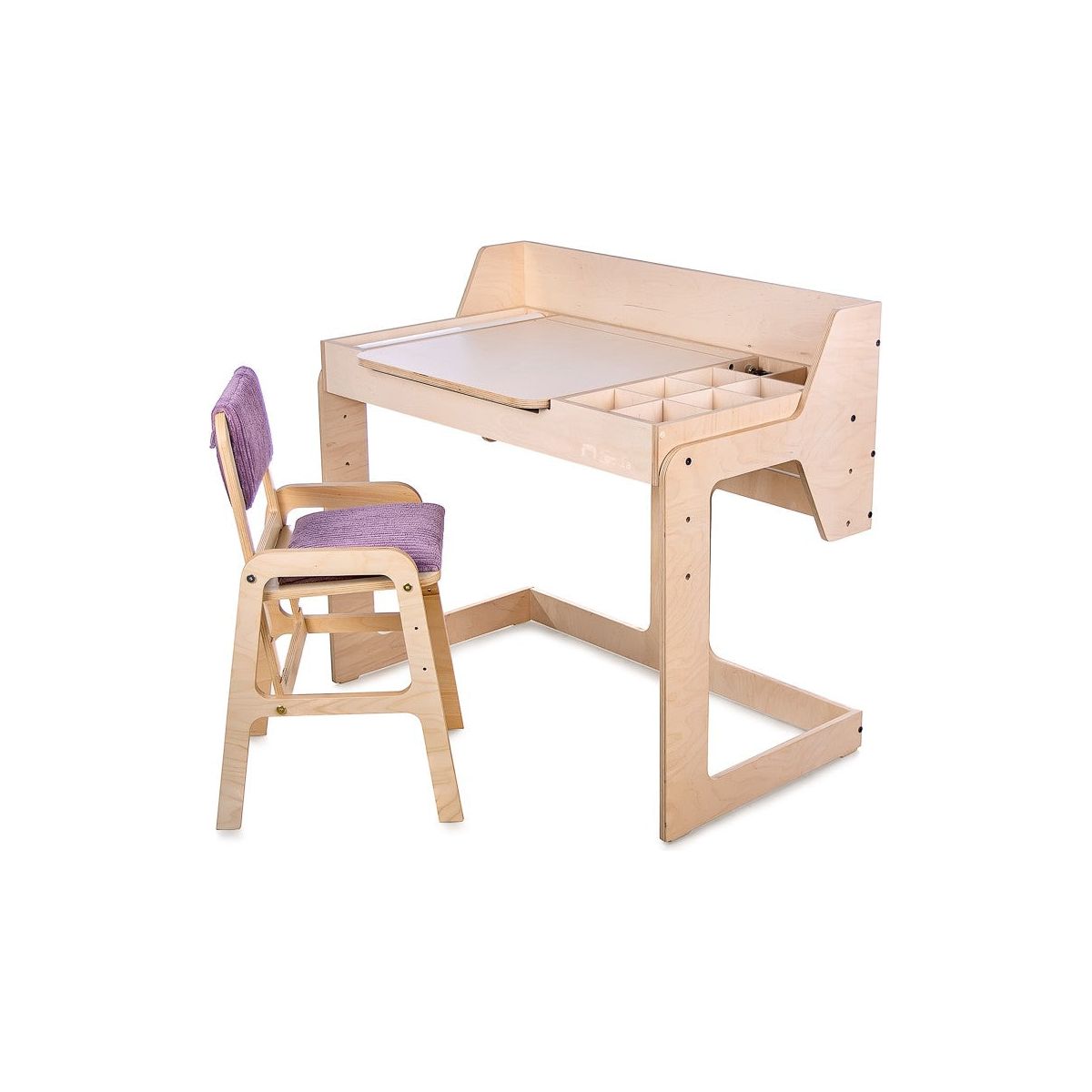 Adjustable Children Montessori Table and Chair Set Luula - Cannon Pink
