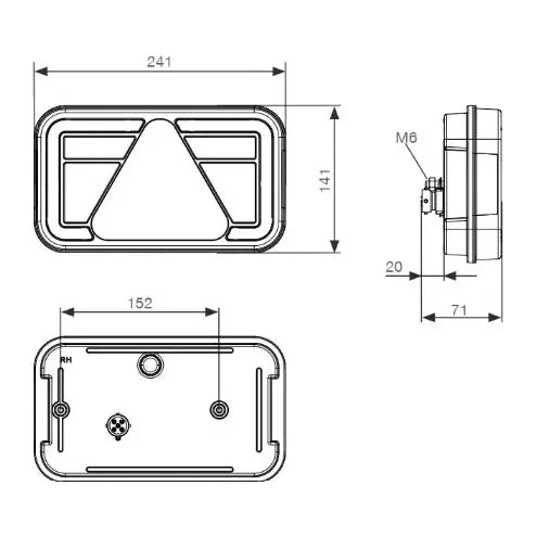 Aspöck Led Multiled IV 8-napainen rekisterikilven valolla vasen sumuvalolla