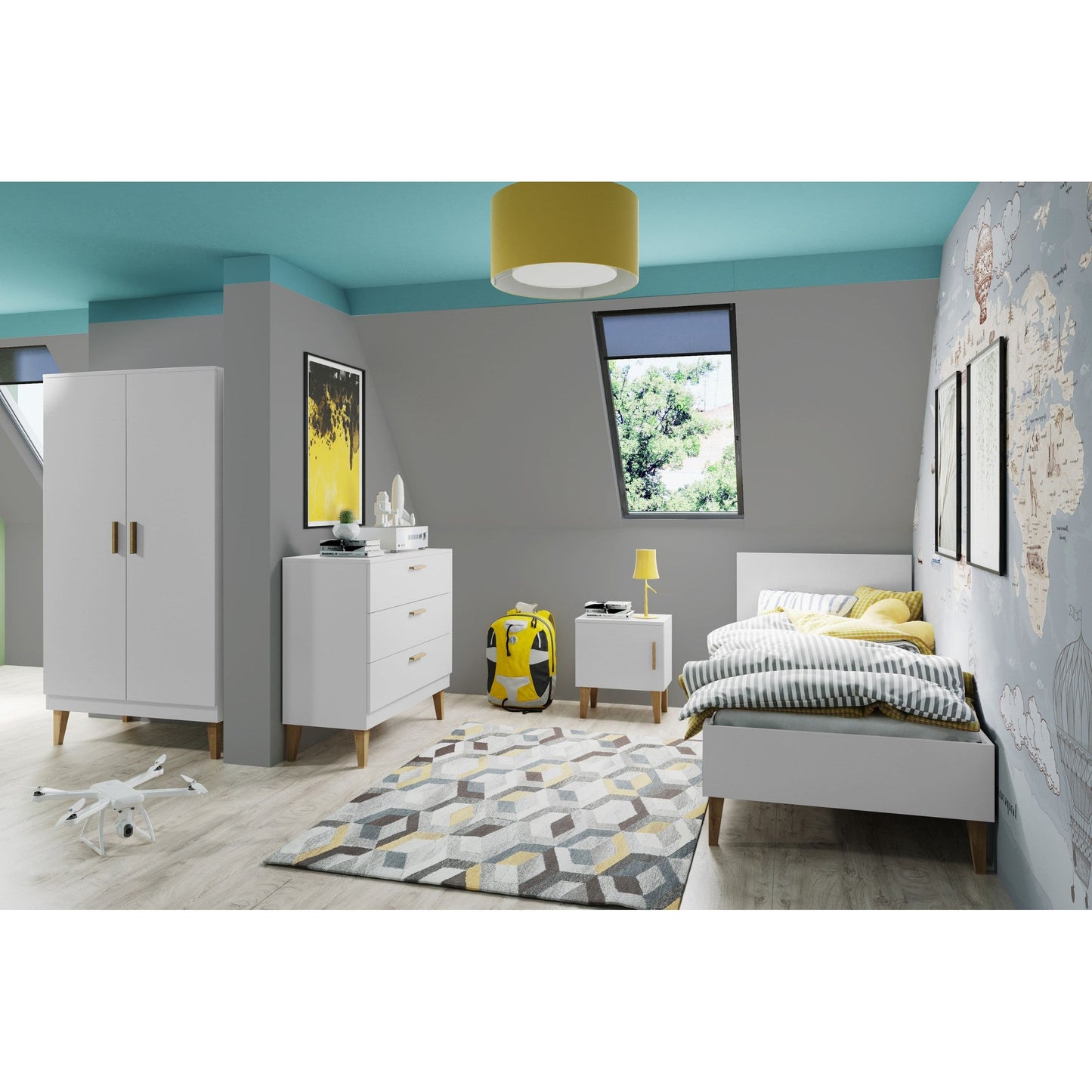Bedside Table Kubi - White