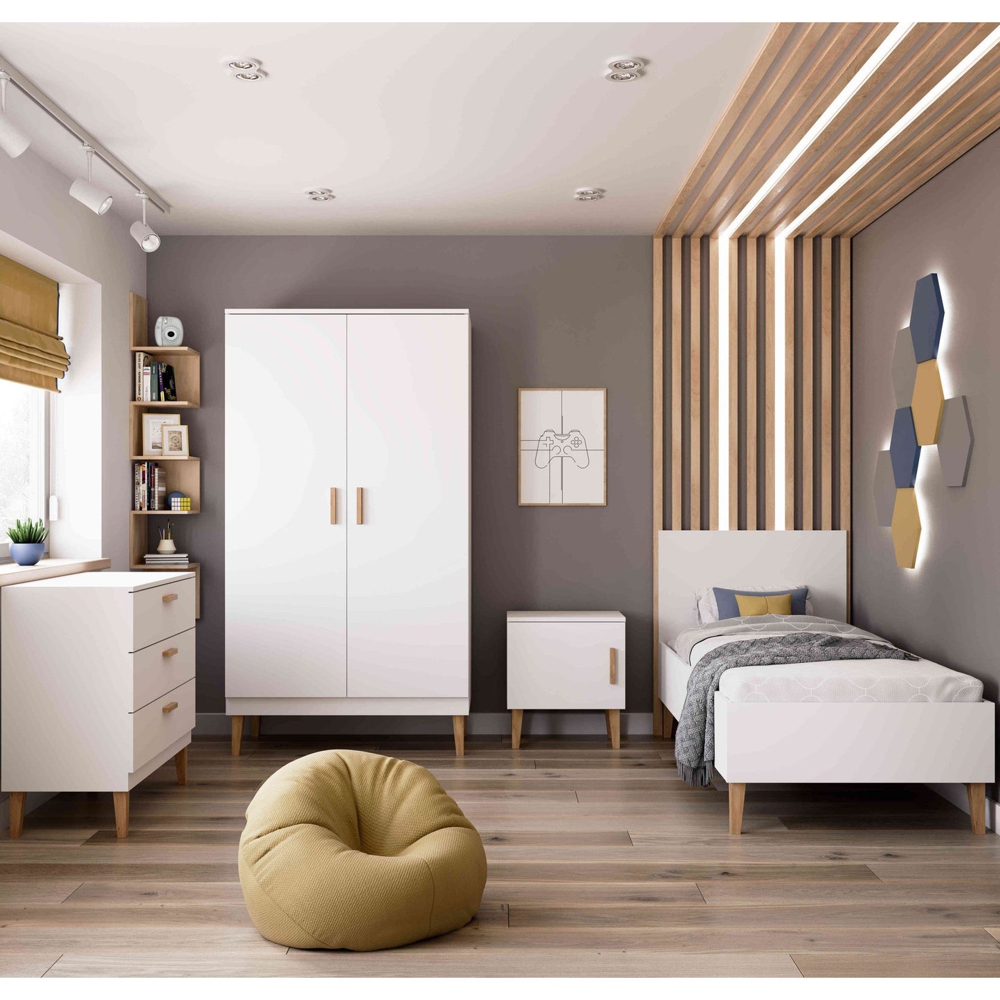 Bedside Table Kubi - White