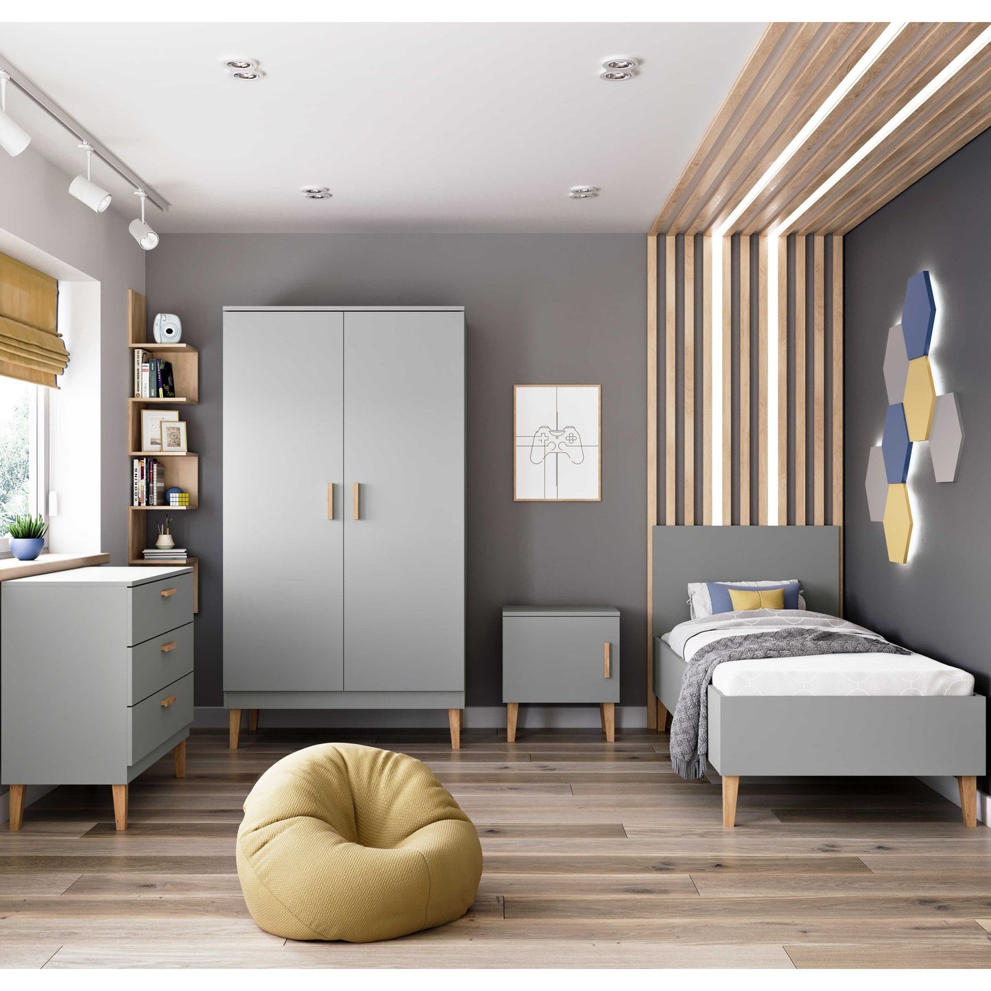 Bedside Table Kubi - Grey