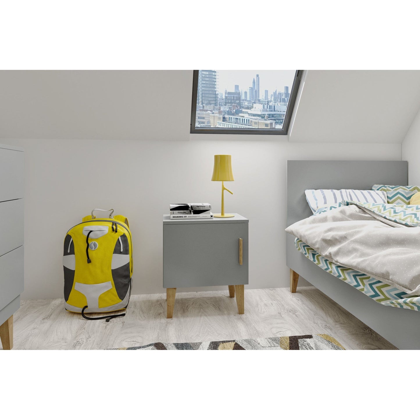 Bedside Table Kubi - Grey