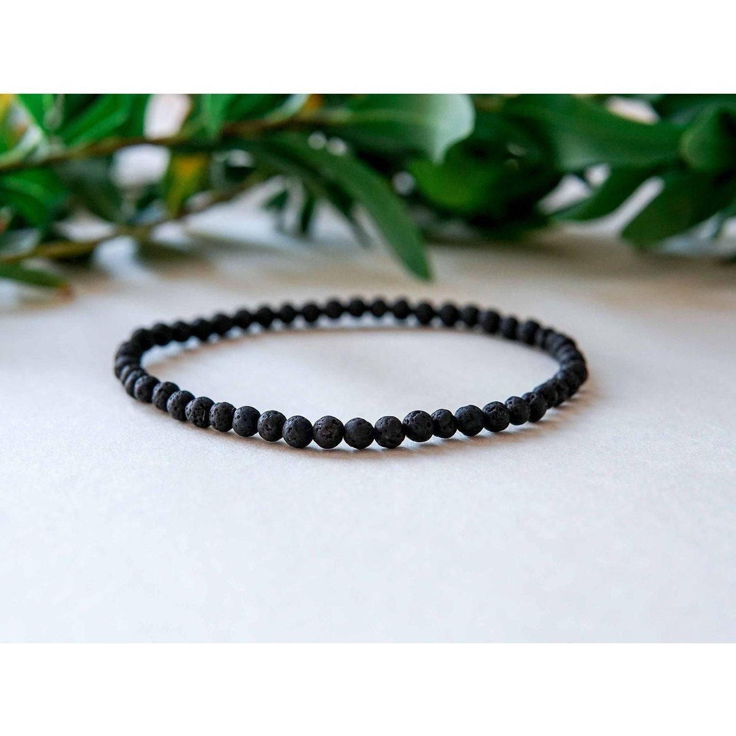 Black Lava Anklet for Men