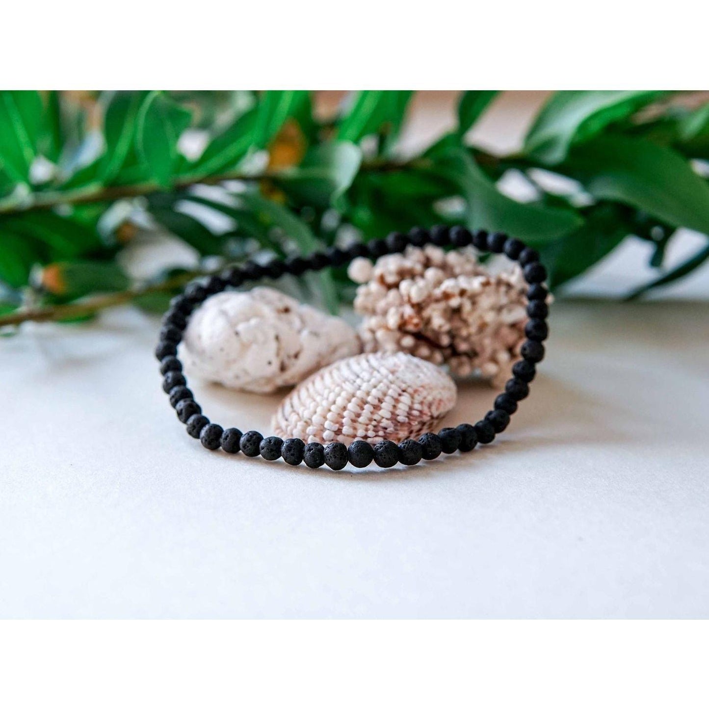 Black Lava Anklet for Men